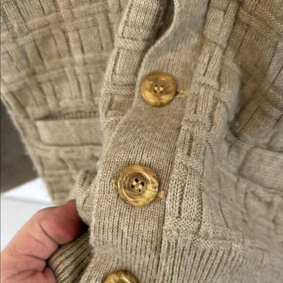 Vintage Seaforth Men's Beige Cardigan Sweater - Picture 2 of 5